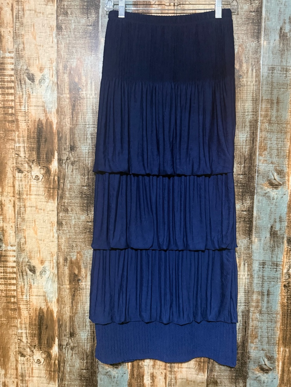 Women's Tiered Maxi Skirt in Navy - Elegant Flow